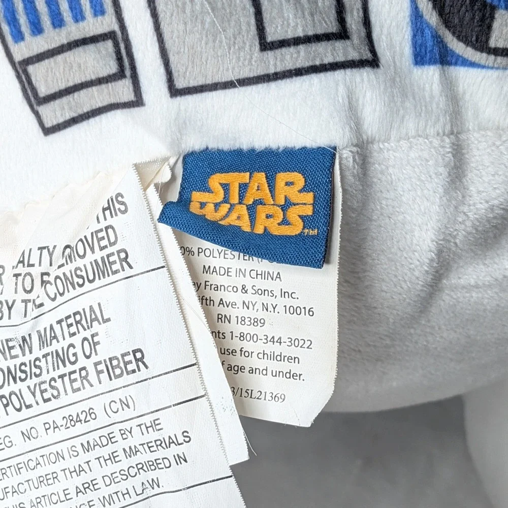Disney Star Wars R2-D2 Large Plush Stuffed Droid Toy 18 in White Blue‎